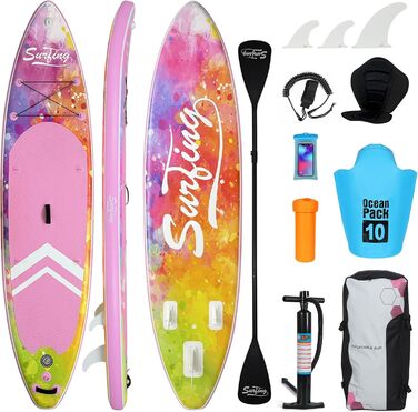 Надувна SUP-дошка ZealWe 320/335 см з комплектом аксесуарів – серфборд для сап-серфінгу, до 150 кг, сидіння, алюмінієве весло, рюкзак, насос