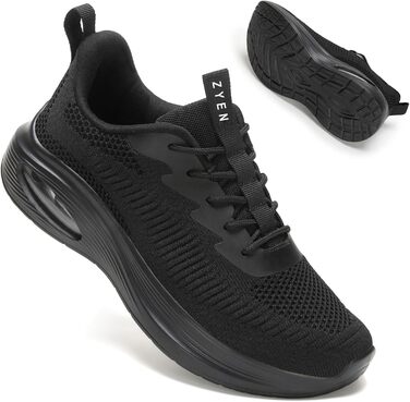 Жіночі кросівки ZYEN для широкої стопи, дихаючі спортивні кросівки, легкі та зручні бігові кросівки, снікерси для тренувань у фітнес-клубі (39 EU, чорний)