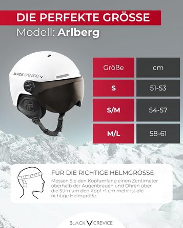 Шолом гірськолижний Black Crevice Arlberg з візором (S, білий)