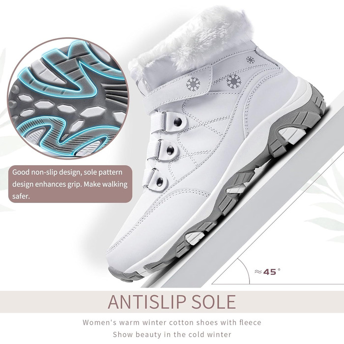 Зимові черевики VITIKE для жінок, теплі, з підкладкою, снігоступи, осінні, туристичні, зимові, 35 EU, білий, зелений