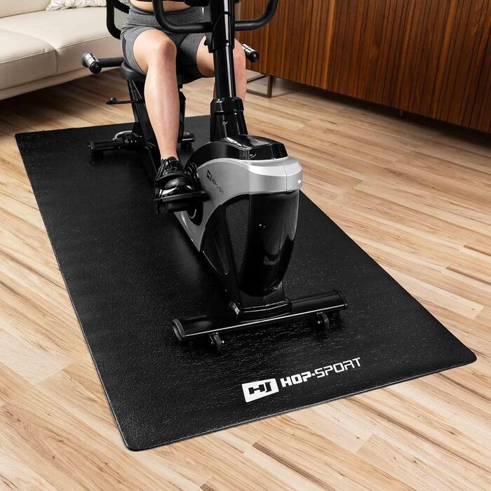 Захисний килимок для тренажерів Hop-Sport з ПВХ (0,6 мм) — протиковзний та водонепроникний килим під обладнання для домашнього залу, антивібраційний, різні розміри