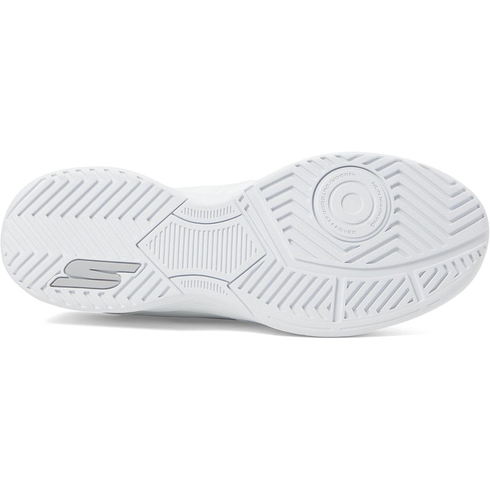 Кросівки для піклболу Skechers Viper Court Smash для жінок, біло-сріблясті, для залів та відкритих майданчиків, Relaxed Fit
