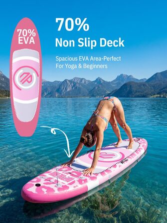 Надувний SUP Борд Niphean 305см з крилами балансу та міцним аксесуаром для дорослих, для йоги, Candy Leopard з StabilTrac