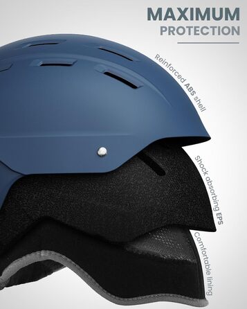 Шолом OutdoorMaster Kelvin II для сноубордингу та лижного спорту (Unisex), темно-синій (54-58 см)