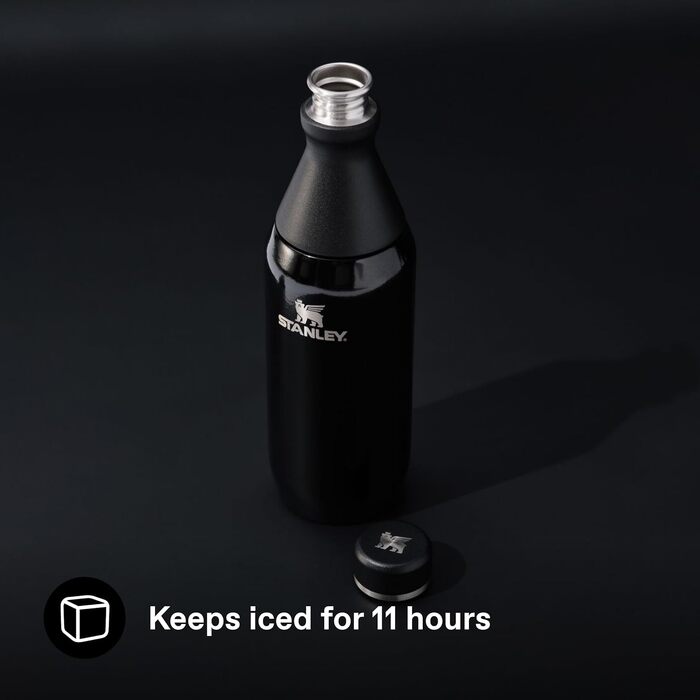 Термос Stanley 1913 All Day Slim 0.6л Чорний - нержавіюча сталь, зберігає холод до 6 год, лід до 11 год, без BPA, герметичний, можна мити в посудомийці