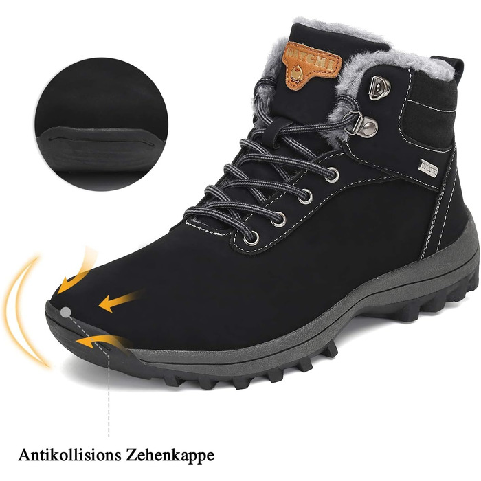 Зимові черевики для чоловіків та жінок. Теплі зимові чоботи Outdoor. Чорні черевики для снігу, 40 EU