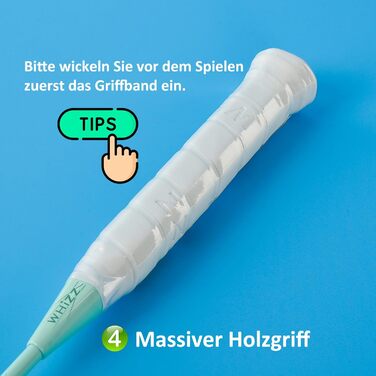 Набір для бадмінтону WHiZZ Carbon: 2 ракетки, м'ячики, обмотка, сумка. Легкі графітові ракетки для тренувань та відпочинку.