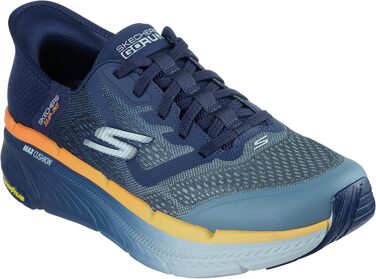 Чоловічі сліпони Skechers Max Cushioning Premier 2.0 Ascendant II, розмір 46 EU, темно-синій та помаранчевий, текстиль, синтетика