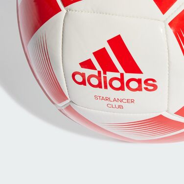 Футбольний м'яч adidas Starlancer CLB, машинна прошивка, розмір 3, біло-червоний