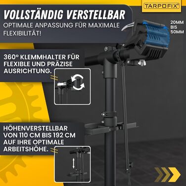 Підставка для збирання велосипедів Tarpofix® до 30 кг | Професійна підставка для ремонту велосипедів та електровелосипедів | Важкий велосипедний тримач E-Bike | Підставка для ремонту велосипедів (Чорний)