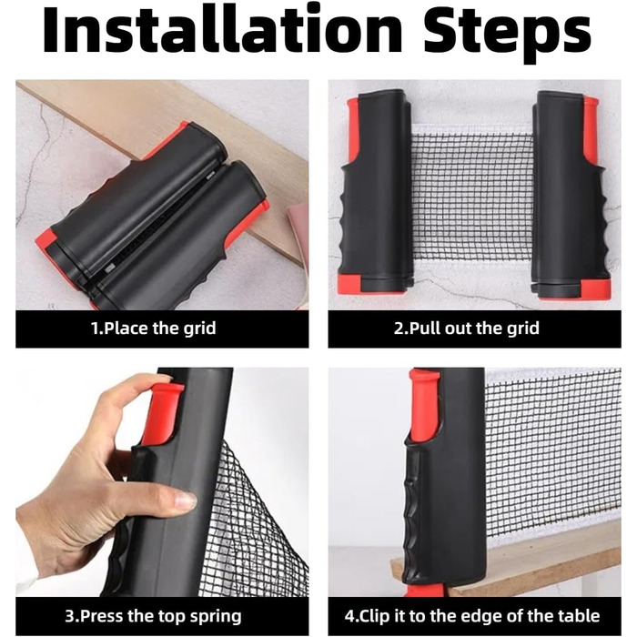 Набір для настільного тенісу з регульованою ручкою та сіткою, ідеальний для гри в приміщенні та на вулиці, а також для тренувань. Комплект 2