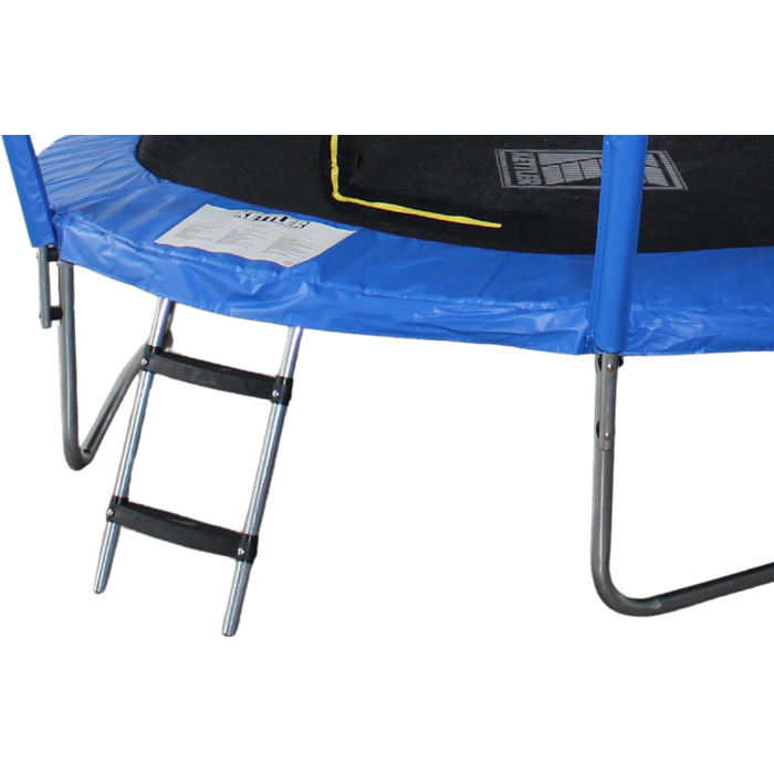 Батут Kettler Outdoor Jump 244 для саду з сіткою безпеки, діаметром 244 см, стійкий до погодних умов, з захисним обідком та сходами, синій, вантажопідйомність до 100 кг
