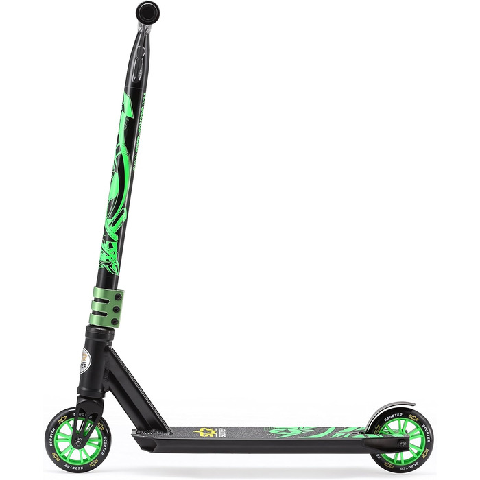 Трюковий самокат STAR SCOOTER Pro Sport для дітей від 5 років, алюмінієвий, 110 мм, HIC компресія, чорний/зелений