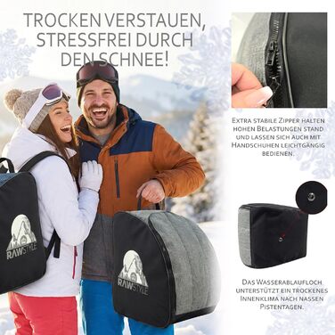 Чохол для лижних черевиків Rawstyle: рюкзак для лиж, черевиків, шолома, хард- та софт-боти, інлайни. Сірий, модель 3