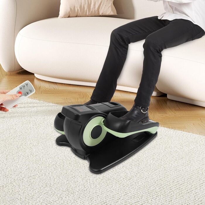 Еліптичний тренажер під стіл з пультом та дисплеєм, регульована швидкість, електричний, для дому, чорний+зелений