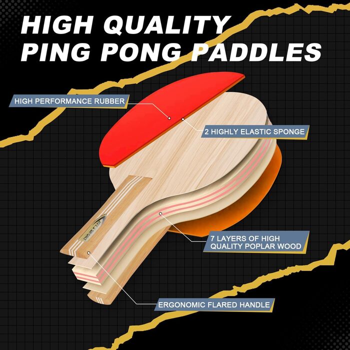 Набір для настільного тенісу S3: 2 ракетки, м'ячики, сітка. Підходить для дітей, початківців, сімей та професіоналів