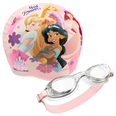 Дитячий набір для плавання Disney Stitch: шапочка для плавання та окуляри, захист від UV, антизапіт, 3-6 років, рожевий принцеса