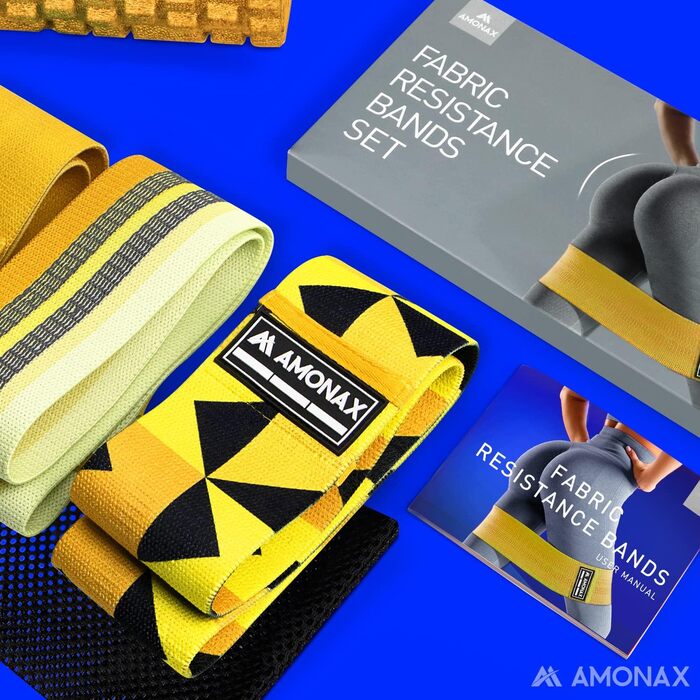 Фітнес-гумки Amonax для жінок, набір еластичних стрічок для тренувань, стрічки опору для присідань, обладнання для схуднення вдома, спортивне обладнання для дому (L, жовтий)