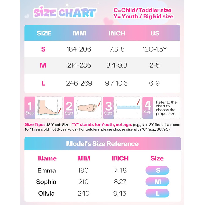 Дитячі ролики Sportneer з регульованим розміром 30-41, комплект з 6 захисними елементами, LED ролики для дівчаток та жінок, рожевий колір, розмір L (EU 38-41)