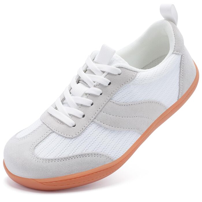Жіночі широкі кеди для фітнесу та бігу Barfußschuhe (38 EU, Сіро-білі) Zero Drop