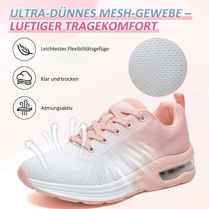 Жіночі кросівки для фітнесу та бігу Laufschuhe Rosa (42 EU) з амортизацією та підтримкою стопи