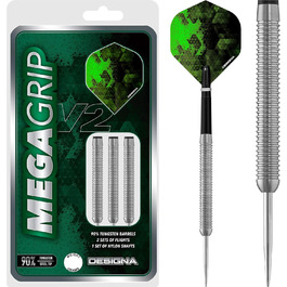 Дротики для дартсу DESIGNA Mega Grip V2 зі сталевим вістрям