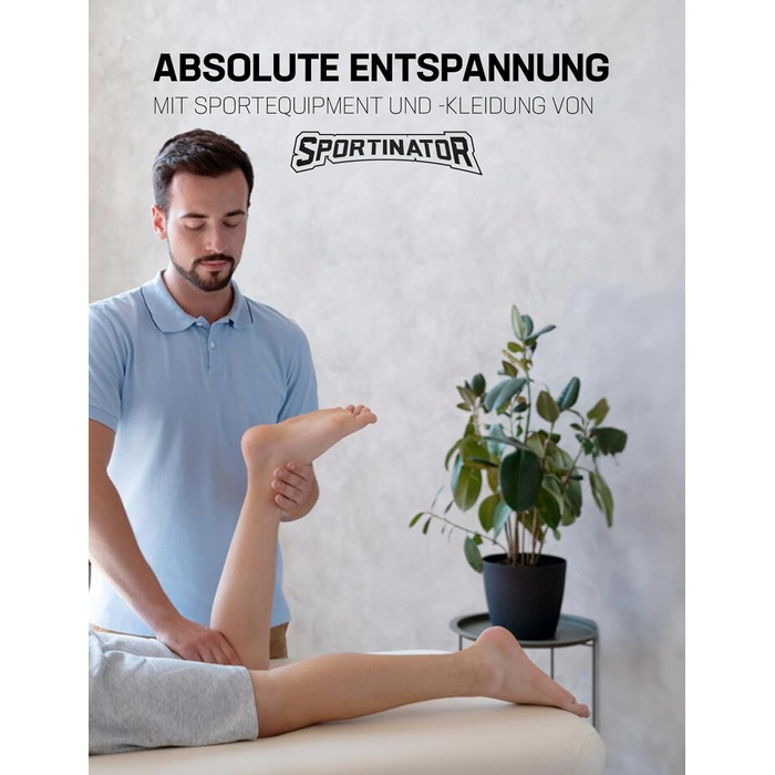 Масажний стіл SPORTINATOR Premium 3-зонний, 4 см м'яка оббивка, регульована висота, навантаження до 180 кг, чорний