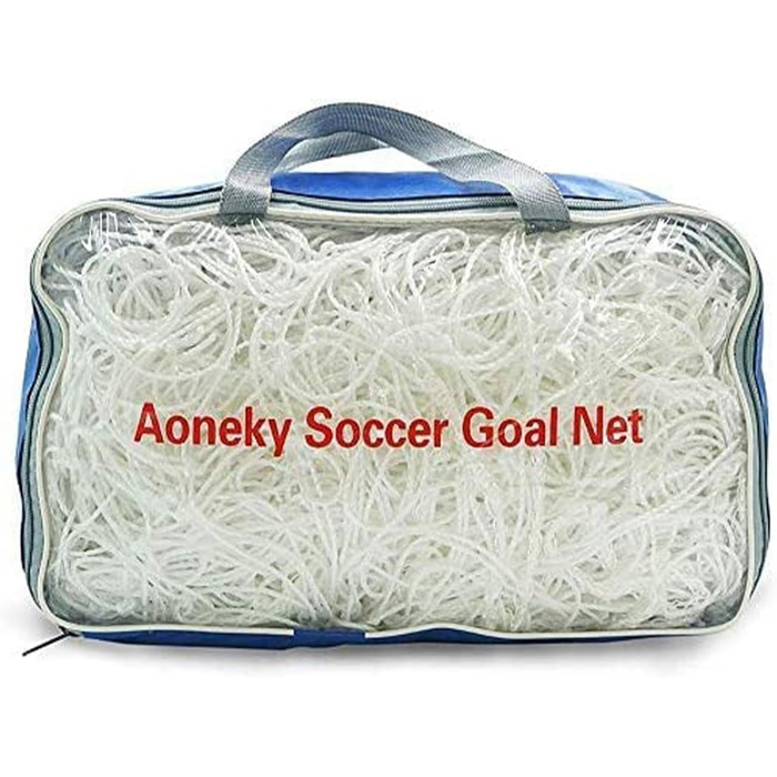Сітка для футбольних воріт Aoneky 7,3x2,4м/4,9x2,1м/3,6x1,8м/3x2м/2,4x1,8м/1,8x1,2м, запасна, для тренувань, біла, 2мм, без воріт