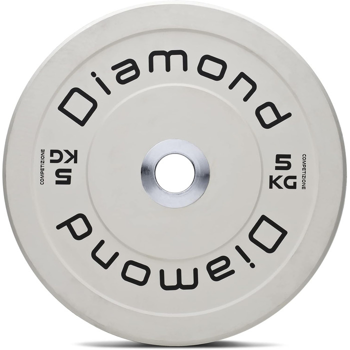 Пара дисків для штанги Pro Diamond 5 кг, 50 мм, для фітнесу та домашнього спортзалу, білі, для гантелей і штанг