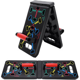 GLKEBY Тренажер для віджимань Push-Up Rack Board 15-в-1, складаний, багатофункціональний, для дому, фітнесу, портативний, регульований, з квадратною ручкою