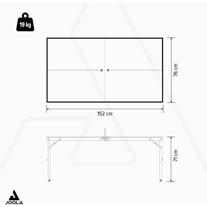 Стіл для пінг-понгу JOOLA Midsize, стіл для відпочинку, комплект з сіткою, чорно-фіолетовий