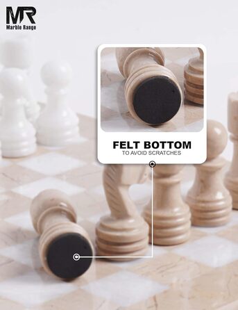 Шаховий набір з мармуру для дорослих, ручної роботи, 32 фігури, 2 додаткові королеви, коробка для зберігання, розкішна подорожна гра, елегантний подарунок для дому (Кораловий & Темно-коричневий) (Верона & Білий)