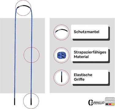 Стрибкове канат Cravallo® Springseil I 3 метри Fatburner Speed Jumping Rope для дорослих, професійний, для боксу, витривалості, MMA, HIIT, блакитний та білий