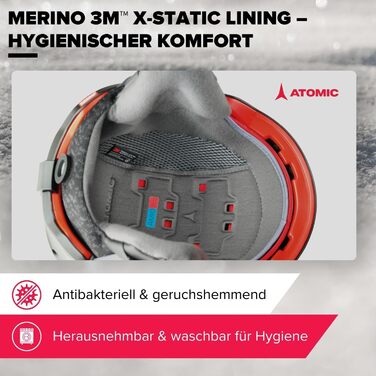 Гірськолижний шолом ATOMIC Savor Visor Stereo з візором, максимальне поглинання ударів, вентиляція Aircon, дзеркальна лінза, розмір 51-55, чорний