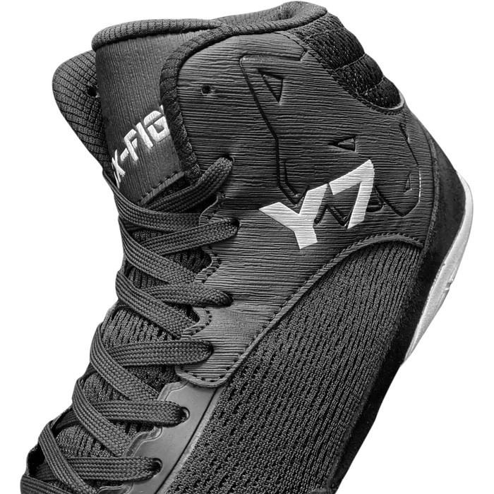 FOX-FIGHT Y7 Боксерські/Залкові Кросівки для Занять Фітнесом та Бойовими Мистецтвами | Зроблено з Нубуку | Чорно-Білі | 46 EU