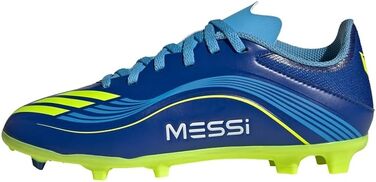 Дитячі футбольні бутси Adidas F50 Messi League для гри на твердих та універсальних майданчиках (31 EU, Royal Blue Solar Yellow Semi Blue Burst)