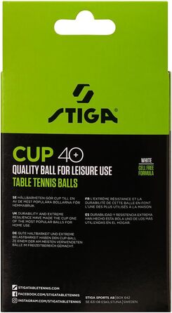 Набір тенісних кульок STIGA Cup 12 шт. ABS, білі