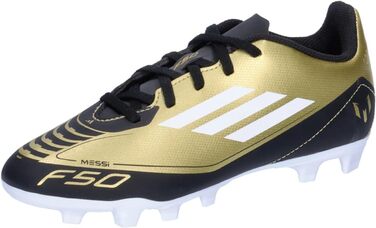 Бутси футбольні adidas F50 Club Messi, гнучка підошва, 42 EU, біло-золото-чорний колір