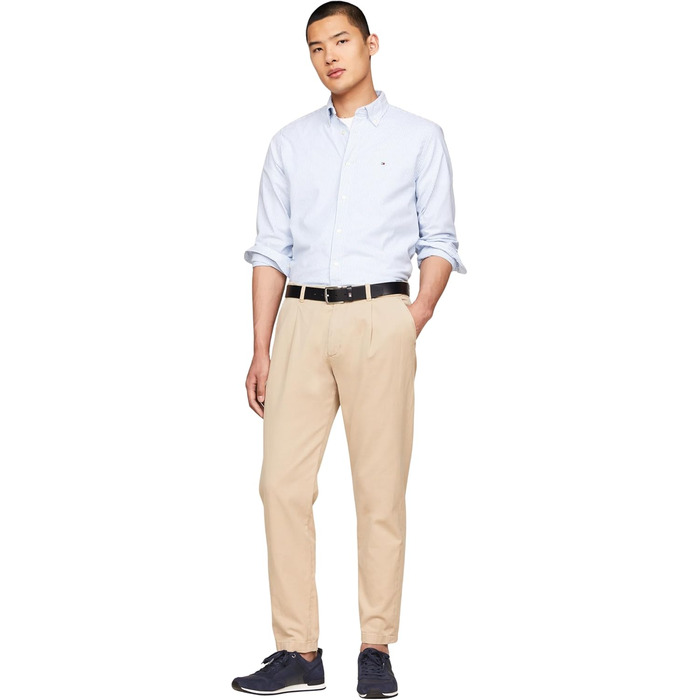 Кросівки Tommy Hilfiger чоловічі Runner Iconic з шкіри та замші, блакитний, 46 EU