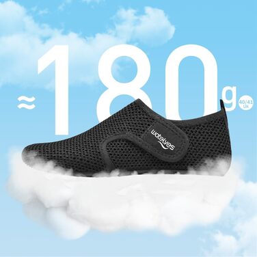 Шкарпетки для плавання та водних видів спорту WateLves: дихаючі, швидковисихаючі, унісекс (36/37 EU, сітка, чорний)