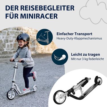 Дитячий алюмінієвий самокат HUDORA Little BigWheel, складаний, регульований, великі колеса, до 100 кг, від 3 років