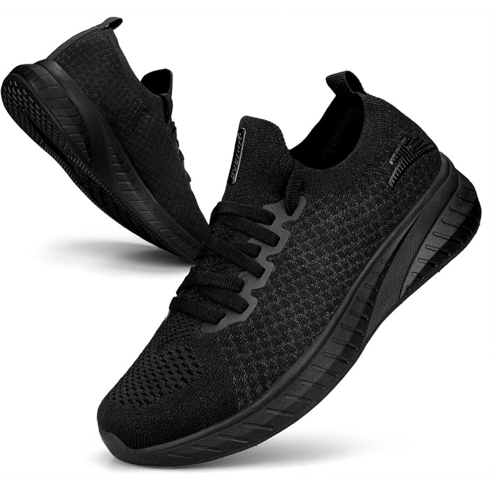 Жіночі спортивні кросівки для бігу та повсякденного носіння. Легкі, дихаючі, чорні (38 EU)