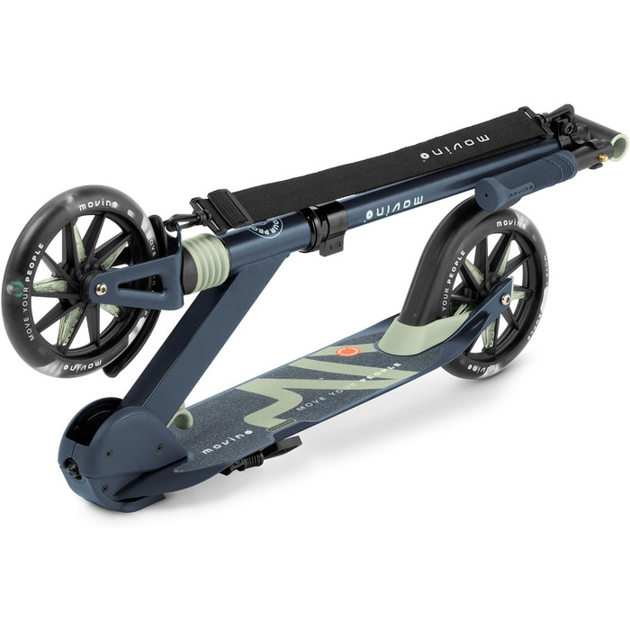 Електросамокат Movino City Light для дітей та підлітків, синій/оливковий: з амортизатором, колеса 180мм, регульований кермо
