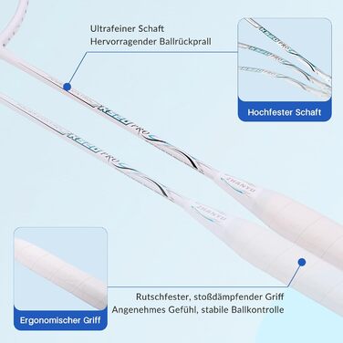 Набір для бадмінтону Federball: 2 ракетки, 2 волани, сумка. Вага 82г, карбон. (FD01)