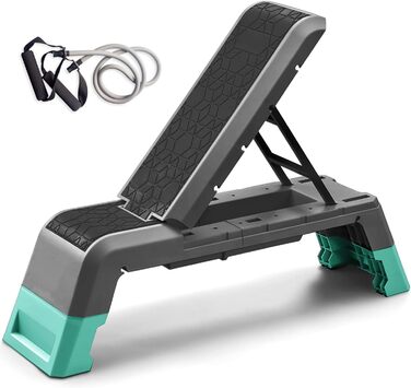 Багатофункціональна аеробна платформа Leikefitness з еспандером, регульована лавка для гантелей, професійний тренажер для домашнього спортзалу, чорна