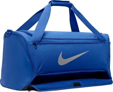 Спортивна сумка Nike Brasilia 60 л, унісекс, синя/чорна/срібляста