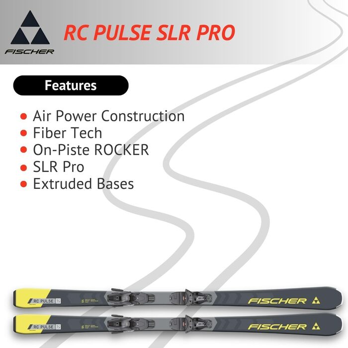 Лижі гірськолижні фігурні Fischer RC Pulse SLR PRO з рокером On-Piste, кріплення RS9 SLR Z2,5-9, для підготовлених трас, 155 см