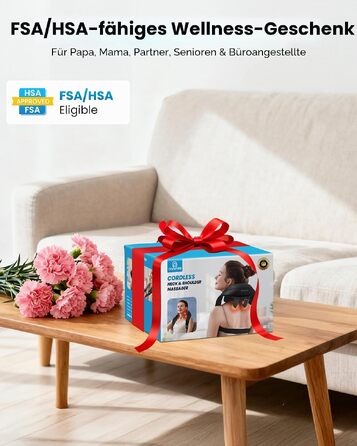 Бездротовий масажер для шиї та плечей Comfier Shiatsu 3D з підігрівом та вібрацією, акумуляторна масажна подушка для спини