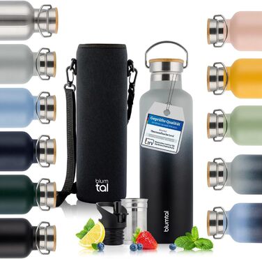 Термосфляка Blumtal 1л з нержавіючої сталі, подвійні стінки, ізоляція, без BPA, зелений колір