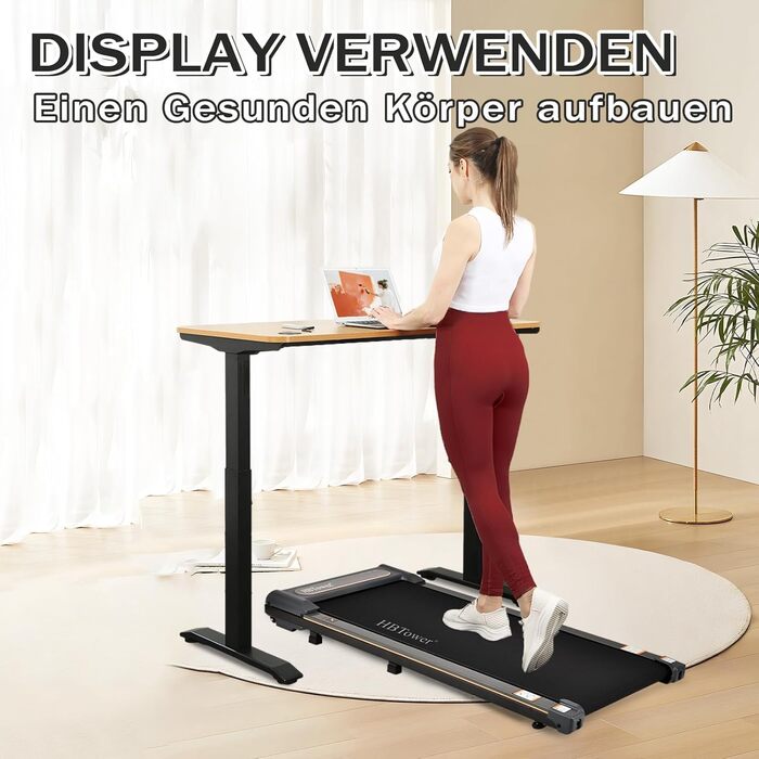 Walking Pad HBTower: Складаний біговий доріжки 2-в-1 для дому та офісу з LED дисплеєм та пультом керування